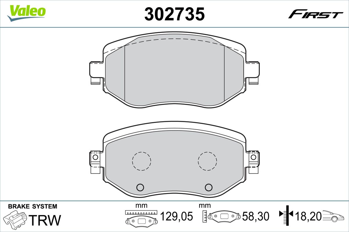 VALEO Fékbetét, mind 302735_VALEO